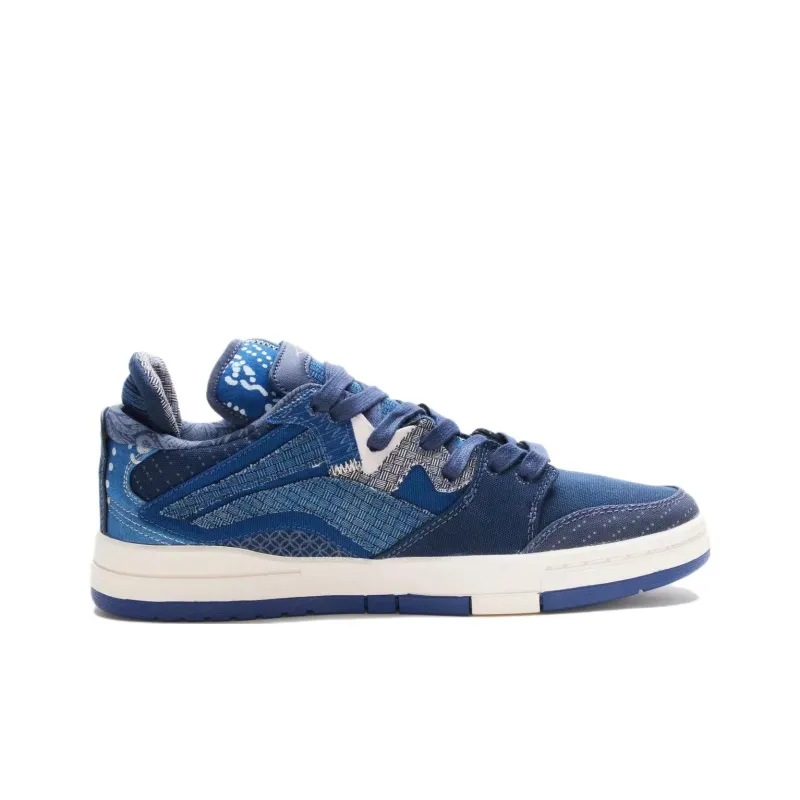 LiNing Wave Pro Anti Slip And Wear Resistant Breathable Low Top Skateboard Shoes Men's Blue-2