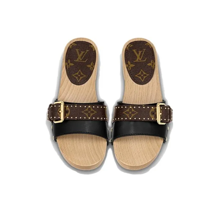 LOUIS VUITTON Cottage Slide Slippers Women's Black-3
