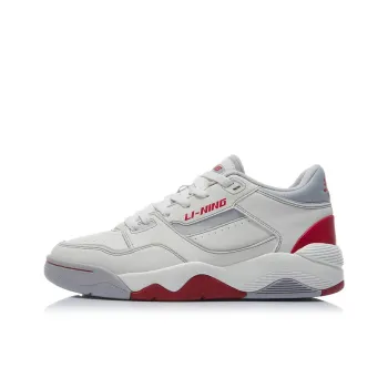 LiNing Retro 80s Cushioning Anti Slip And Wear Resistant Low Top Vintage Basketball Shoes Men's Ivory