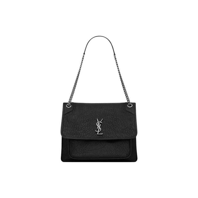 SAINT LAURENT Niki Grain Sheepskin Handbag, Shoulder Bag Women's Black-0
