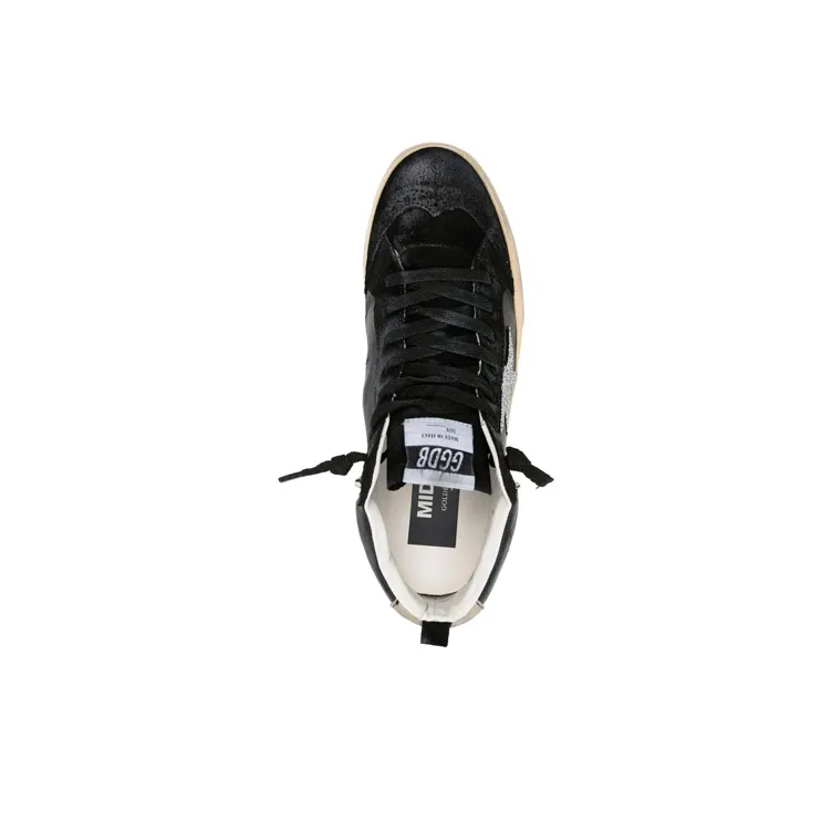 Golden Goose Mid Star Stylish Skateboarding Shoes Women's Black Vintage Version-3