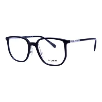 COACH Plate Frame Square Eyeglass Frames Unisex Black