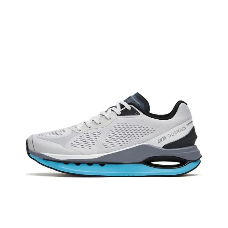 Anta Star Ring Elite Cushioned Slip Resistant Low Top Running Shoes Men's Gray Blue-0