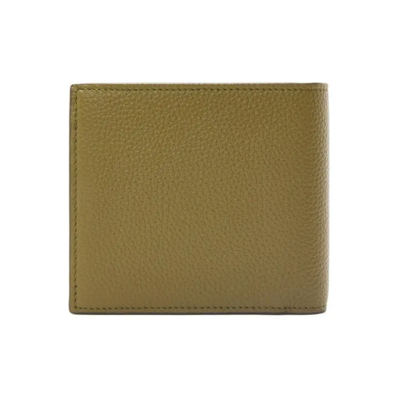 LOEWE Grained Calfskin Wallet Men's Olive Green-1