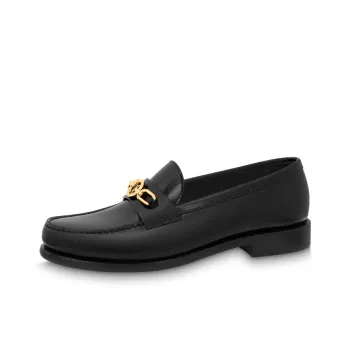 LOUIS VUITTON Chess Nautical Collection Loafers Casual Shoes Women's Black