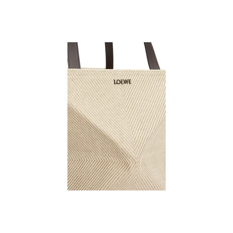 LOEWE Jacquard Canvas Canvas Bag Tote Bag Shopping Bag Handbag Unisex Beige-4