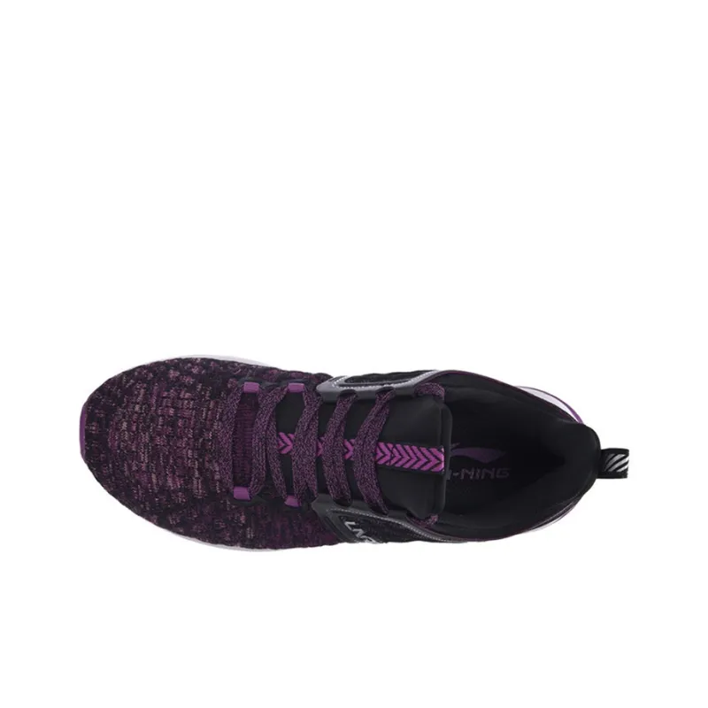 LINING Cloud 2017 Shield Running Shoes Women's Low Top Black/White/Purple-3