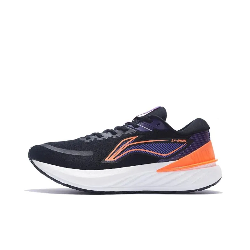 LiNing YueYing 2.0 Cushioning Rebound Reflective Low-Top Running Shoes Black Purple Orange-0