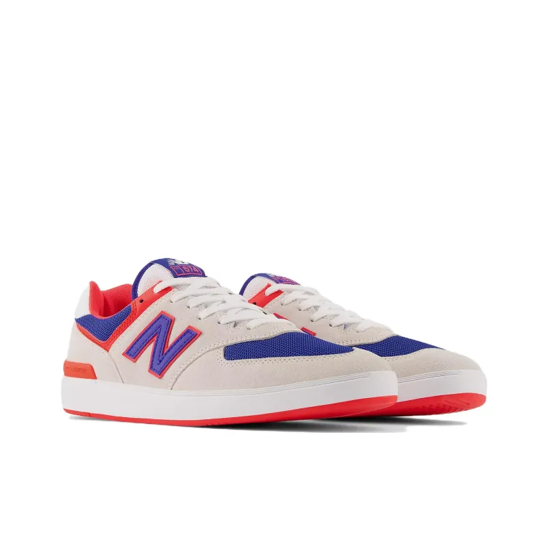 New Balance NB 574 CT574 Anti-Slip Wear-Resistant Low-Top Skateboard Shoes White Blue-2