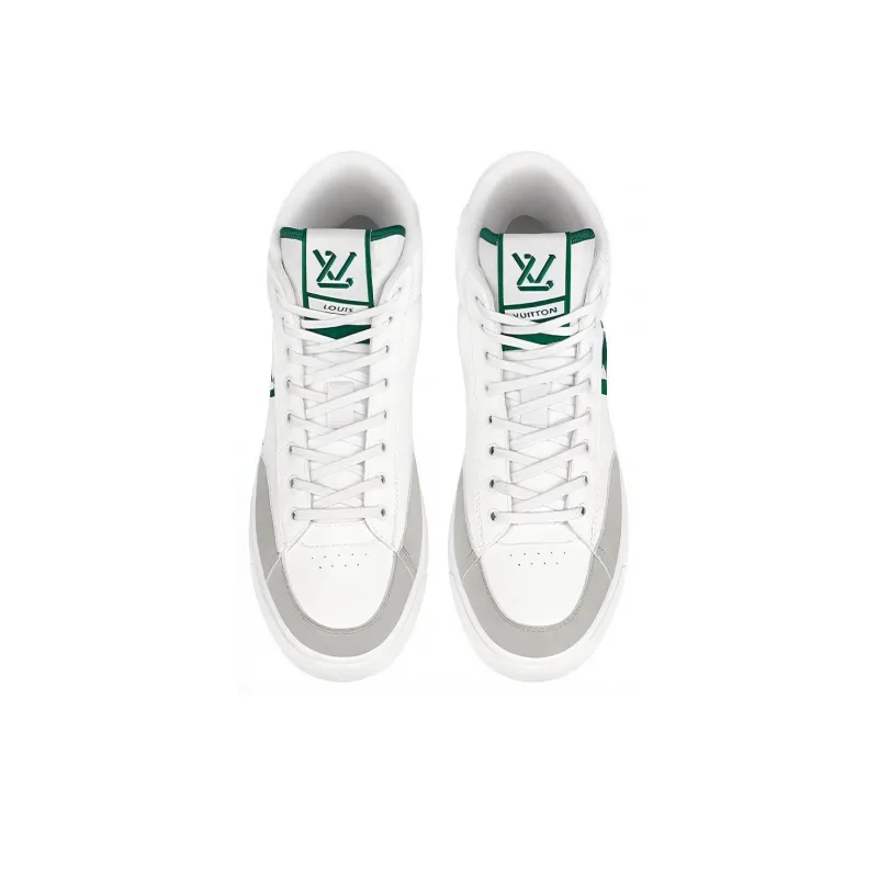 LOUIS VUITTON Lv Charlie Ankle Sneakers 'White With Green Side Logo'-2