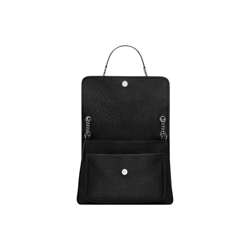 SAINT LAURENT Niki Grain Sheepskin Handbag, Shoulder Bag Women's Black-5