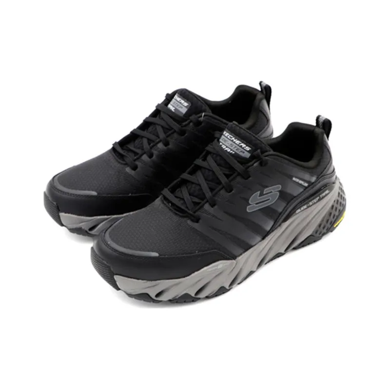 Skechers Glide Step Trail Cushioning Anti Slip And Wear Resistant Low Top Sports Casual Shoes Men's Black Gray Color-1