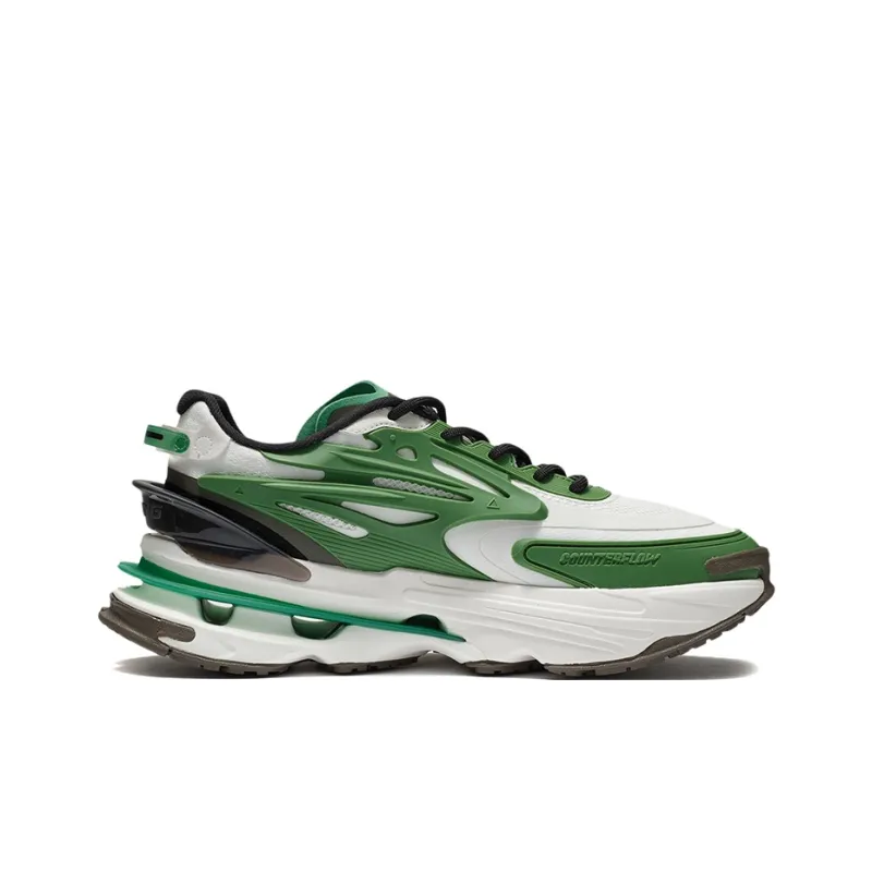 LiNing CF Xingshan Version 2 Slip Resistant, Abrasion Resistant, Lightweight Low Top Casual Shoes Men's White Green-1