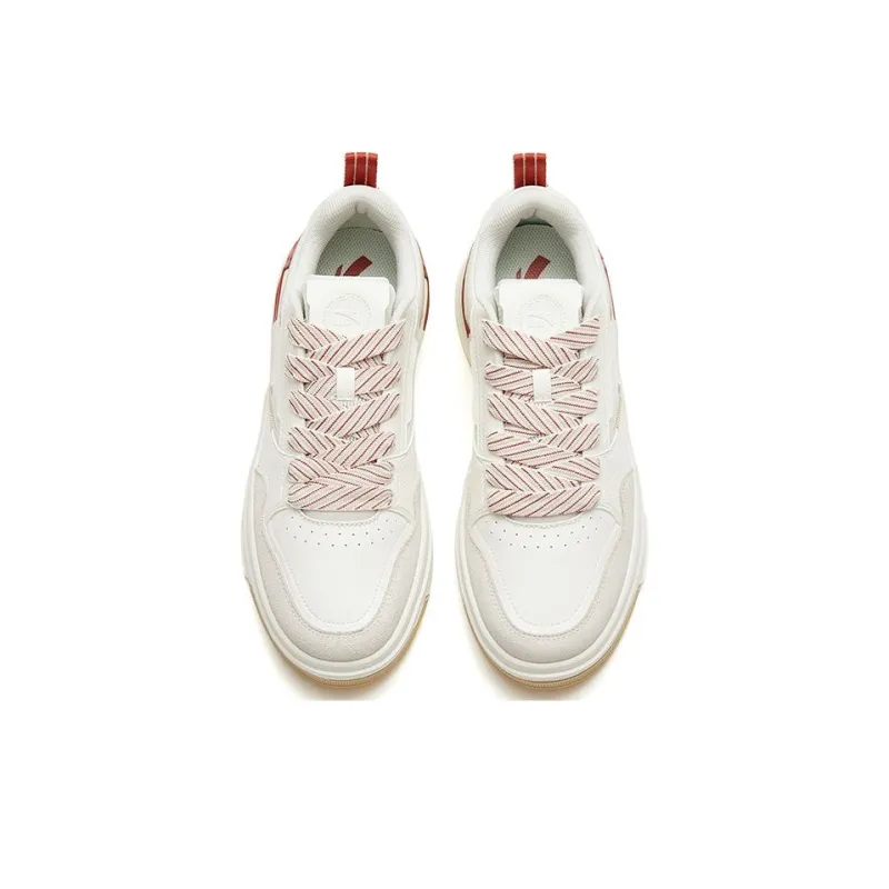 Anta Bump Slip Resistant, Abrasion Resistant, Breathable Low Top Skateboard Shoes Men's White Brown-2