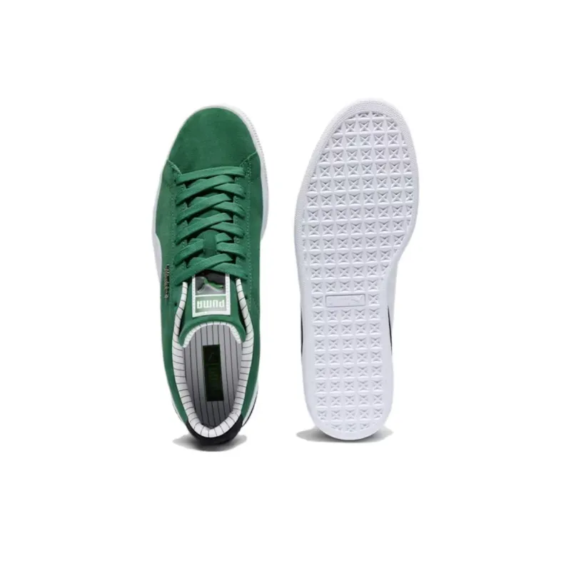 PUMA Suede Anti Slip Wear Resistant Low Top Casual Shoes Men's Green White Black-4
