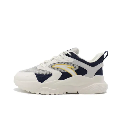 Anta Life Collection Cushioning, Slip Resistant, And Abrasion Resistant Low Top Sports Casual Shoes Gray Blue White