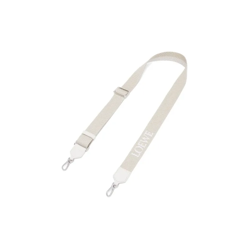 LOEWE Wool With Calfskin Shoulder Strap Bag Strap Women's Sea Salt With Natural-0