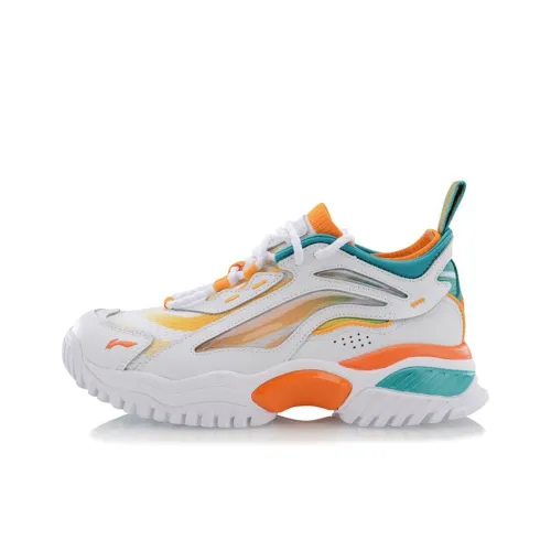 LiNing Aurora Skywalk Casual Shoes Women's Low-Top Green/White/Orange