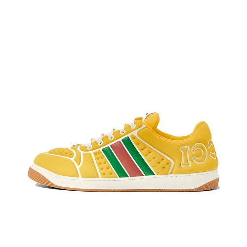 GUCCI Screener Skateboard Shoes Men Low-Top Yellow