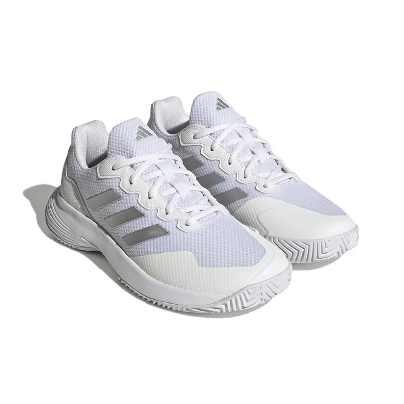 Adidas Gamecourt 2.0 Cloud White Silver Metallic Women's-2