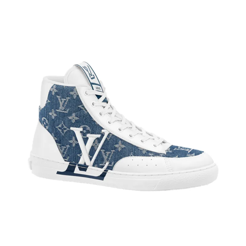 LOUIS VUITTON Charlie High Top Denim Monogram White-1