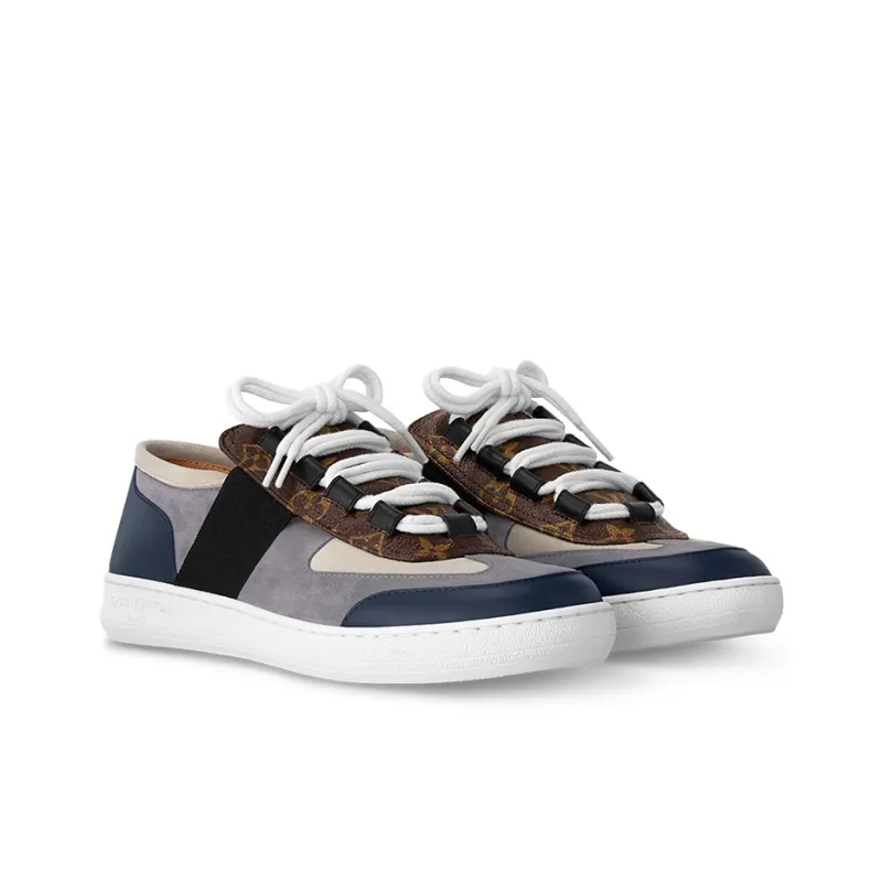 LOUIS VUITTON Lous Sneakers 'Blue Grey With Brown Monogram' Women's-2