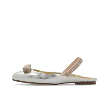 FERRAGAMO Varina Flat Shoes Women's Silver