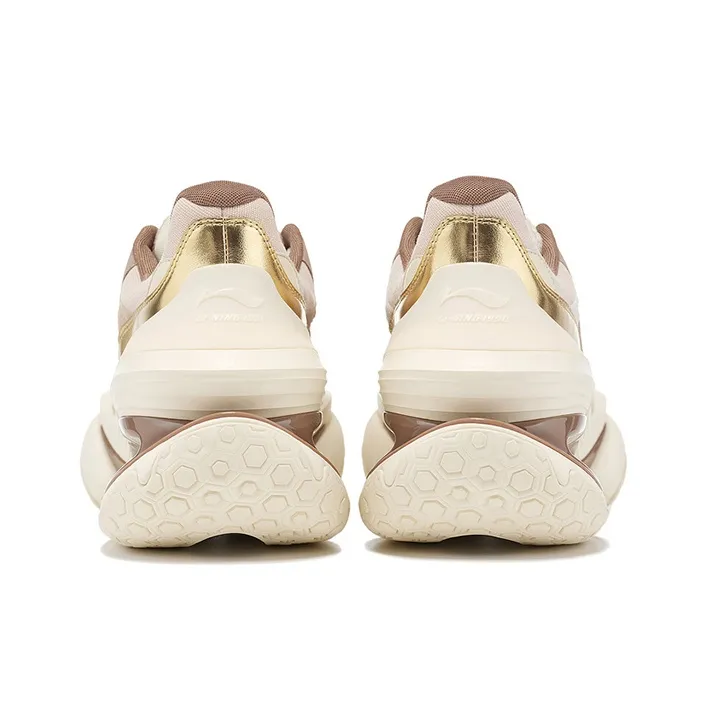 LI NING 1990 Classic Collection Slip Resistant Low Top Running Shoes Women's Yellow Umber-3