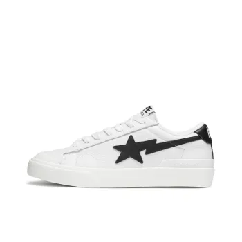 A BATHING APE MAD STA Good Sunday Low Top Stylish Skateboarding Shoes Unisex White Black