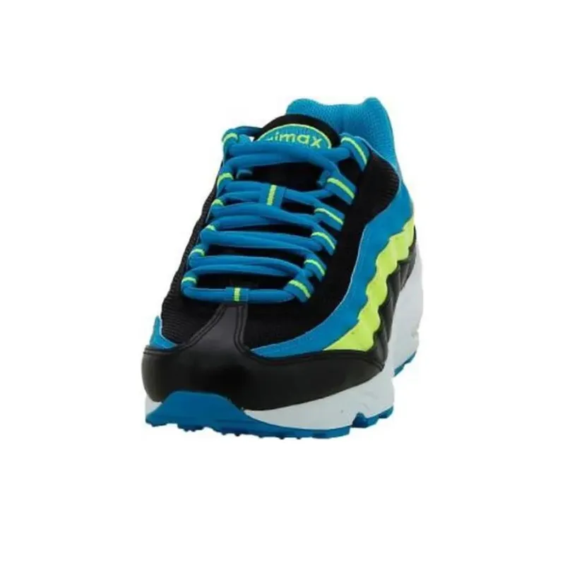 Nike Air Max 95 Cushioned Slip-Resistant Low-Top Casual Shoes GS Black Blue-3
