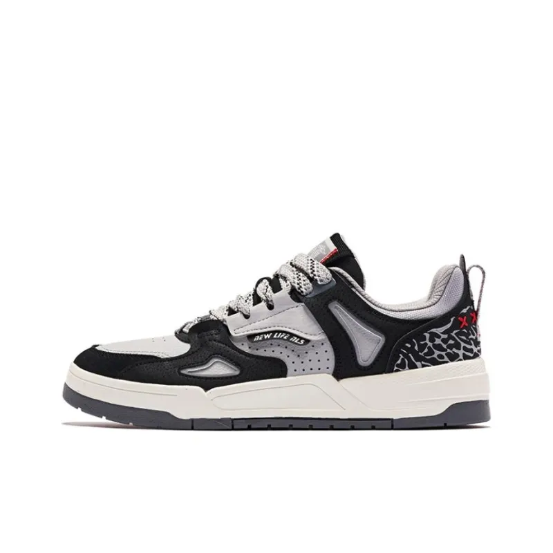 QIAODAN Inheritance 2.0 Enablement 2.0 Wear Resistant Low Top Skateboard Shoes Black Gray-0