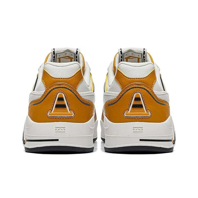 LiNing Moon White Dream Durable Breathable Lightweight Low Top Skateboard Shoes Unisex Orange White-3