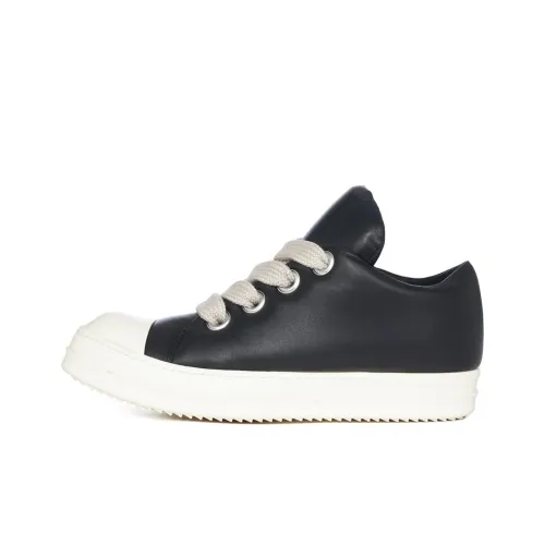 RICK OWENS Jumbo Lace Padded Sneaks Low Black Milk