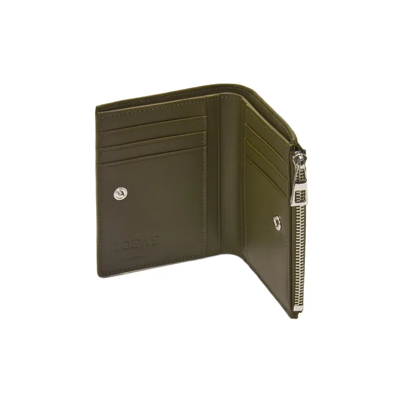 LOEWE Calfskin Wallet Men's Dark Khaki Green-2