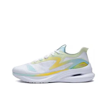 LiNing Stamp Cloud Durable Breathable Low Top Running Shoes White Green