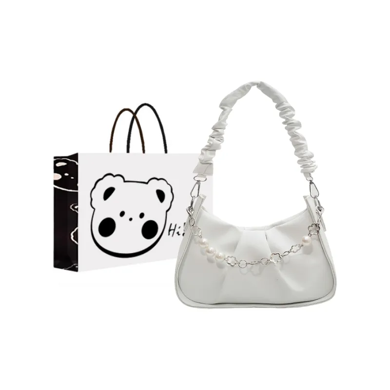 NX DOUGHNUT PU Shoulder Bag Regular Women's White/Black/Light Yellow-0