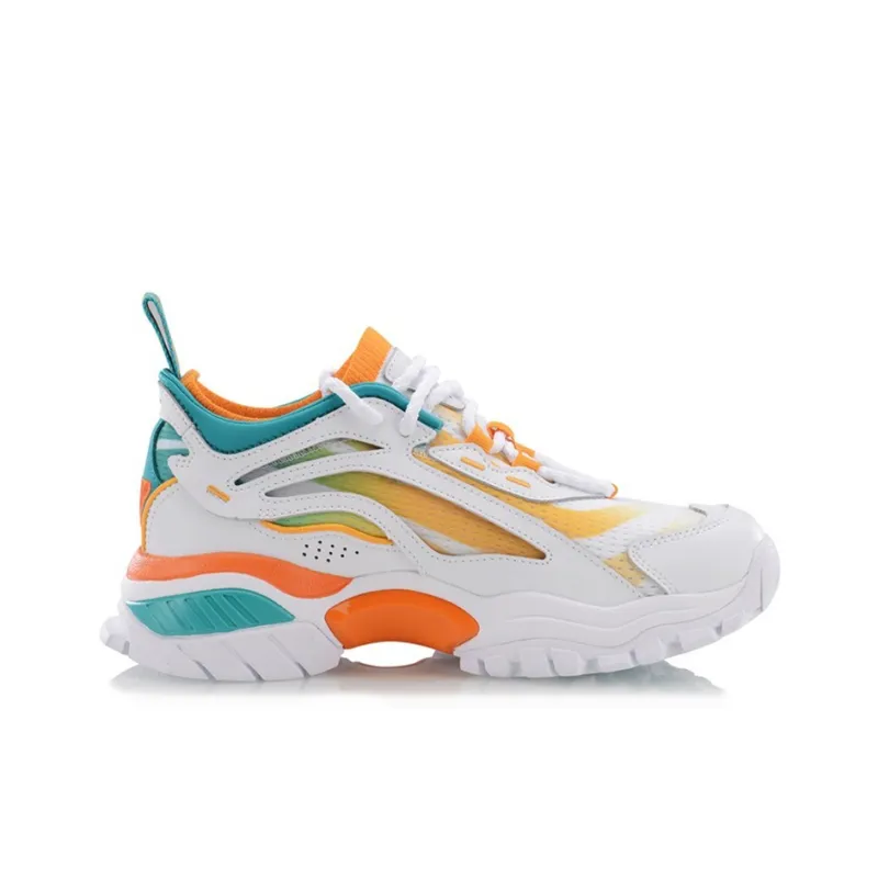LiNing Aurora Skywalk Casual Shoes Women's Low Top Green White Orange-1