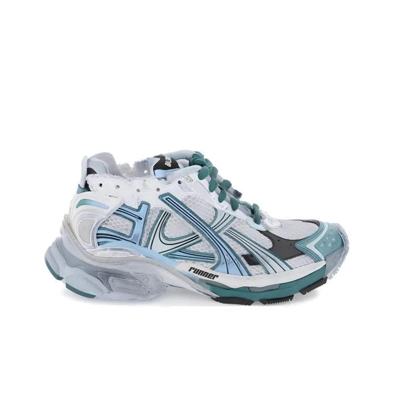 Balenciaga Runner White Green Blue-1