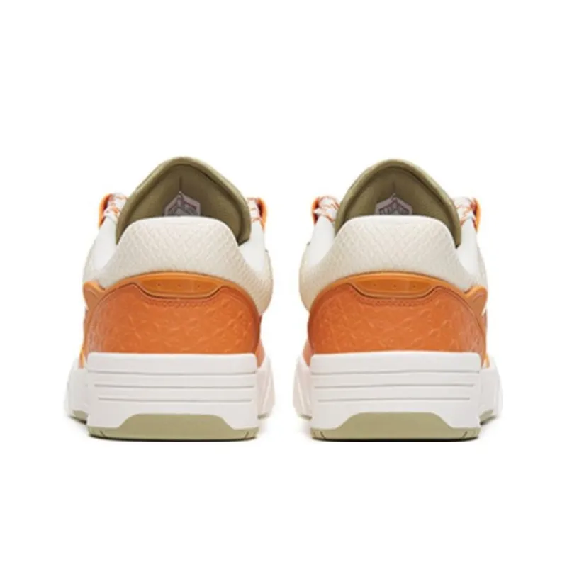 Anta Jie Ao Anti Slip Wear Resistant Low Top Skateboard Shoes Men's Brown White-4