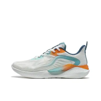 XTEP Chi Feng 1.0 Cushioning Anti Slip Wear Resistant Breathability Low Top Running Shoes White Blue Orange