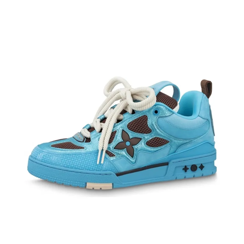 LOUIS VUITTON Skate Sneakers 'Blue Brown'-0
