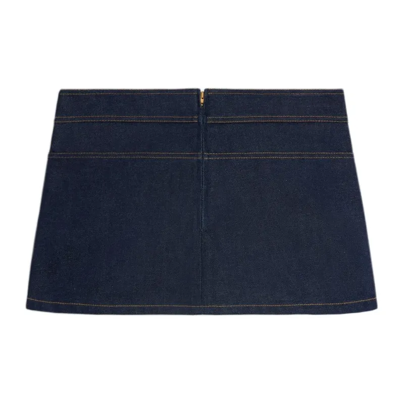 CELINE Button Detailed Denim Skirt-1