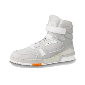 LOUIS VUITTON Lv Men's Trainer Sports Shoes Gray/White