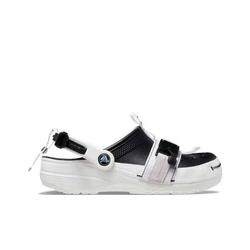 Crocs Classic Zip Tie Buckle Clogs 'Black White'-1