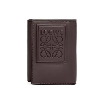 LOEWE Satin With Calfskin Wallet Men's Dark Brown