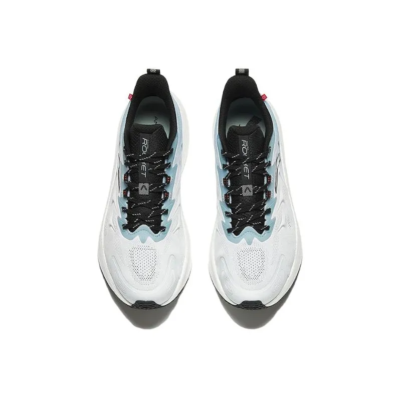 Anta Rocket 5.0 Cushioned Slip Resistant Abrasion Resistant Low Top Casual Running Shoes Men's White Black Blue-2