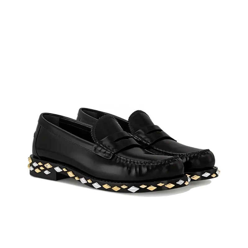 LOUIS VUITTON Loafers 2cm Women's Black-3