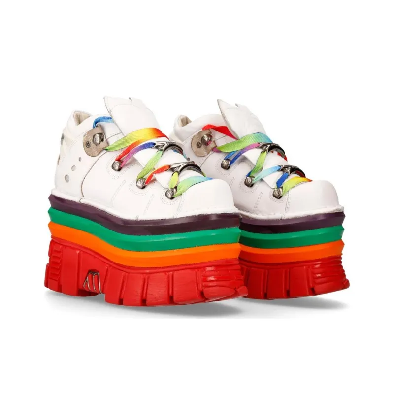 NEW ROCK Low-Top Casual Shoes Unisex White-3