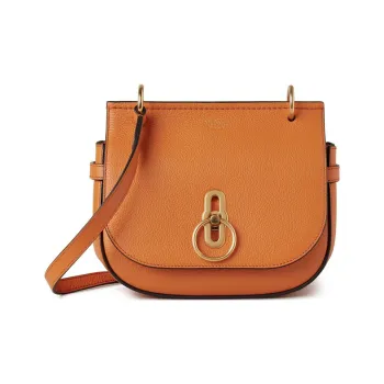Mulberry Grained Leather Crossbody Bag Shoulder Bag Women's Sunset Orange