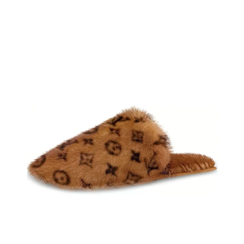 LOUIS VUITTON Suite Closed Toe Slippers Women's Brown-0